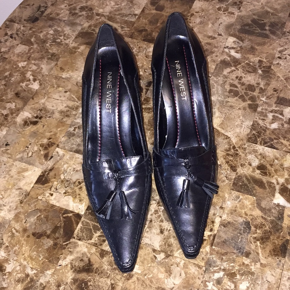 NINE WEST Leather Heeled Loafers 🤩